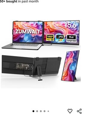 ZUMWALT 15.6" Portable Dual Monitor - Black